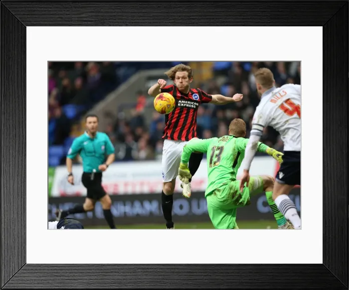 Framed Print : Bolton Wanderers vs. Brighton and Hove Albion: Craig Mackail-Smith's Blocked Shot in Sky Bet Championship Match (28FEB15) Framed Print : Bolton Wanderers vs. Brighton and Hove Albion: Craig Mackail-Smith's Blocked Shot in Sky Bet Championship Match (28FEB15)
