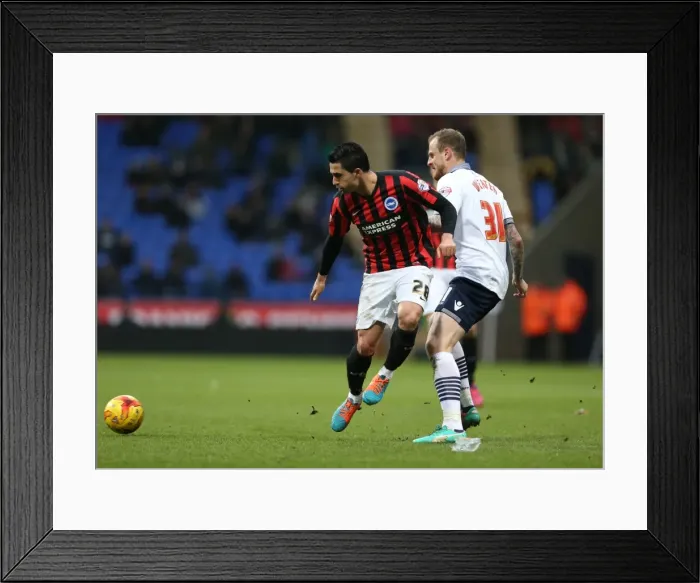 Framed Print : Brighton's Kayal Faces Off Against Bolton: Intense Midfield Battle (28FEB15) Framed Print : Brighton's Kayal Faces Off Against Bolton: Intense Midfield Battle (28FEB15)