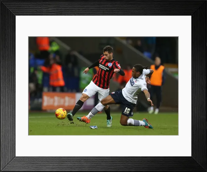 Framed Print : Brighton's Sam Baldock Battles for Goal Against Bolton Wanderers in Championship Match (28FEB15) Framed Print : Brighton's Sam Baldock Battles for Goal Against Bolton Wanderers in Championship Match (28FEB15)
