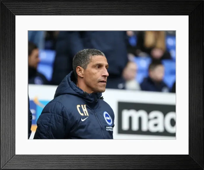 Framed Print : Chris Hughton Leads Brighton and Hove Albion Against Bolton Wanderers, February 2015 Framed Print : Chris Hughton Leads Brighton and Hove Albion Against Bolton Wanderers, February 2015