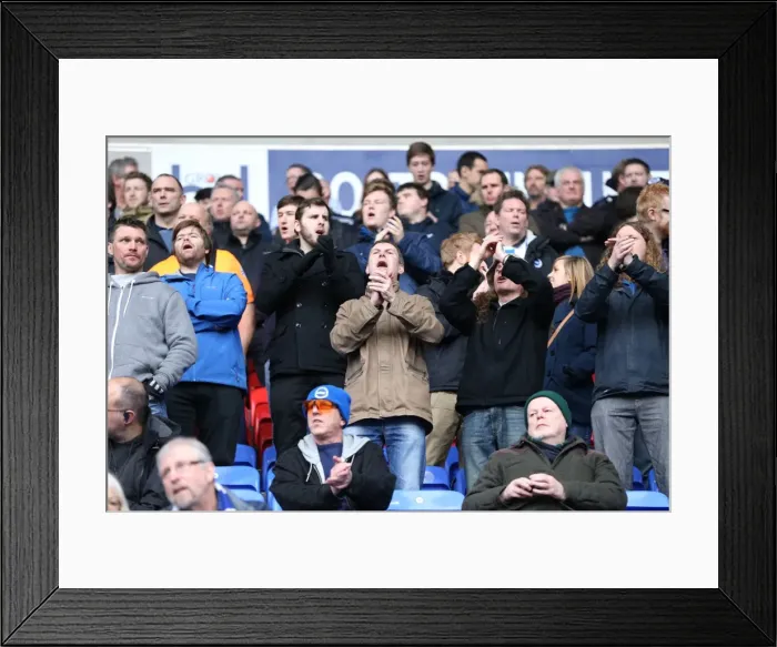 Framed Print : Brighton and Hove Albion Fans in Full Force at Bolton Wanderers Championship Clash (28FEB15) Framed Print : Brighton and Hove Albion Fans in Full Force at Bolton Wanderers Championship Clash (28FEB15)