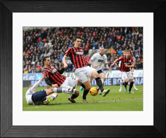 Framed Print : Brighton's Lewis Dunk in Action Against Bolton Wanderers (February 2015) Framed Print : Brighton's Lewis Dunk in Action Against Bolton Wanderers (February 2015)