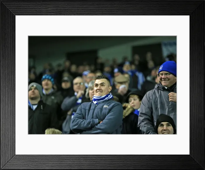 Framed Print : Passionate Clash: Brighton and Hove Albion vs Derby County at the American Express Community Stadium (3rd March 2015)