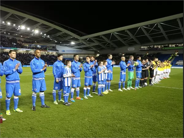 Unified Team Line-up Applause: Brighton & Hove Albion vs. Derby County during Sky Bet Championship Match (3 March 2015)