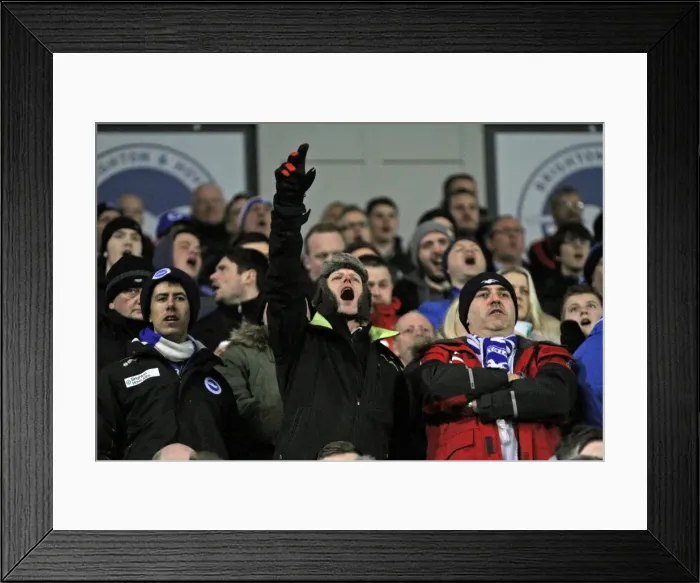 Framed Print : Brighton and Hove Albion vs Derby County: Passionate Fan Showdown at American Express Community Stadium (3rd March 2015) Framed Print : Brighton and Hove Albion vs Derby County: Passionate Fan Showdown at American Express Community Stadium (3rd March 2015)