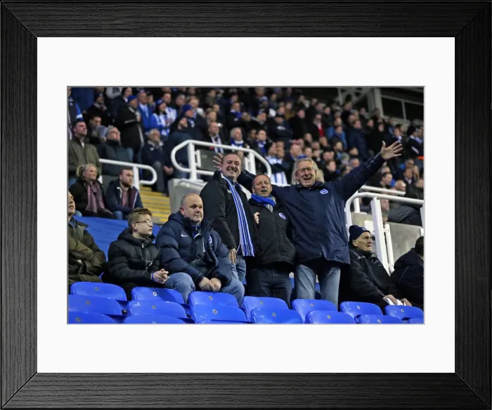 Framed Print : Brighton and Hove Albion Fans in Full Force at Reading's Madejski Stadium (10MAR15)