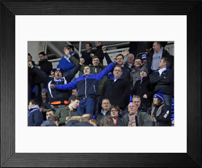 Framed Print : Brighton and Hove Albion Fans in Full Force at Reading's Madejski Stadium (10MAR15) Framed Print : Brighton and Hove Albion Fans in Full Force at Reading's Madejski Stadium (10MAR15)