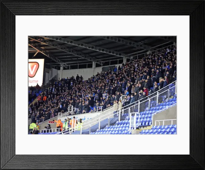 Framed Print : Brighton and Hove Albion Fans in Full Force at Reading's Madejski Stadium (10MAR15)