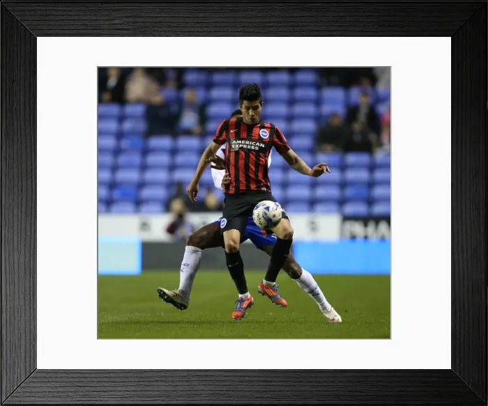 Framed Print : Brighton's Ledesma in Action: Championship Showdown at Reading (10MAR15) Framed Print : Brighton's Ledesma in Action: Championship Showdown at Reading (10MAR15)