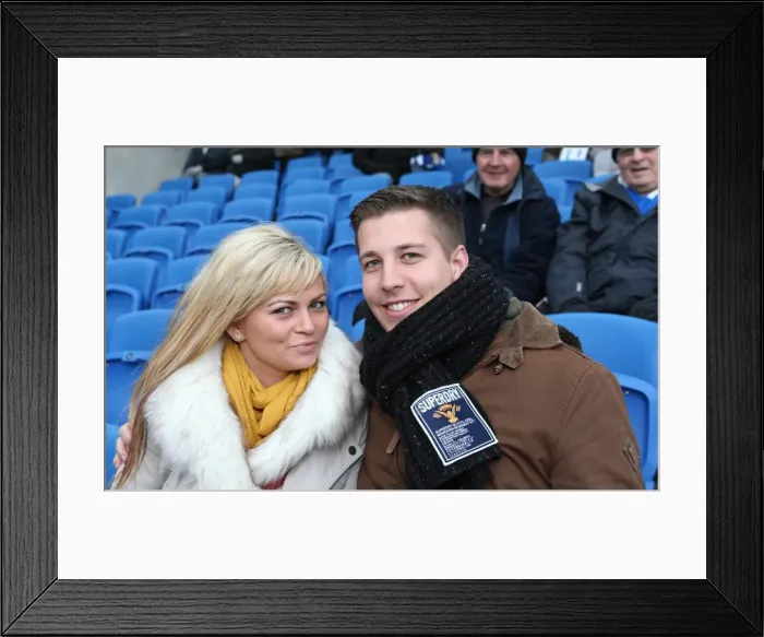 Framed Print : Passionate Brighton and Hove Albion Fans during Sky Bet Championship Match vs. Wolverhampton Wanderers (14MAR15) Framed Print : Passionate Brighton and Hove Albion Fans during Sky Bet Championship Match vs. Wolverhampton Wanderers (14MAR15)