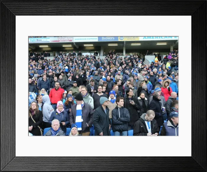 Framed Print : Brighton and Hove Albion Fans in Action during the Sky Bet Championship Match vs. Wolverhampton Wanderers (14 March 2015) Framed Print : Brighton and Hove Albion Fans in Action during the Sky Bet Championship Match vs. Wolverhampton Wanderers (14 March 2015)