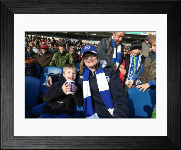 Framed Print : Brighton and Hove Albion Fans in Action: A Sea of Colors against Wolverhampton Wanderers (14MAR15) Framed Print : Brighton and Hove Albion Fans in Action: A Sea of Colors against Wolverhampton Wanderers (14MAR15)