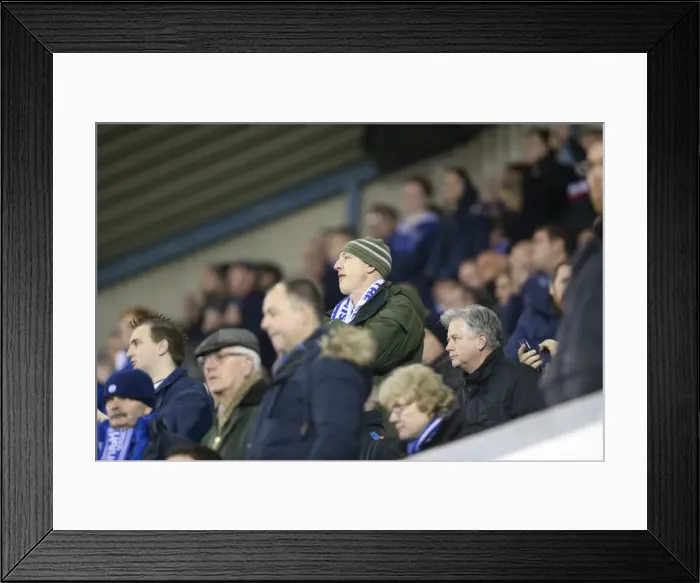 Framed Print : Brighton and Hove Albion Fans Unwavering Support at Millwall Championship Match, 17th March 2015 Framed Print : Brighton and Hove Albion Fans Unwavering Support at Millwall Championship Match, 17th March 2015