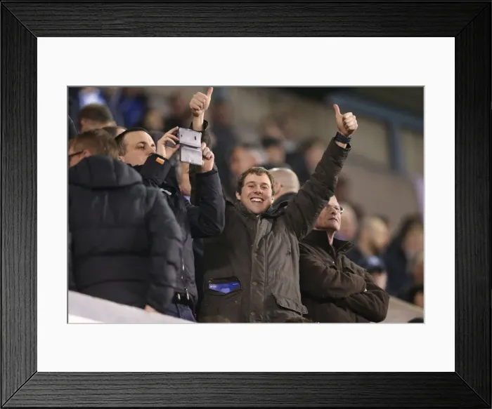 Framed Print : Brighton and Hove Albion Fans in Full Force: A Sea of Colors at the Millwall Championship Match (17MAR15)