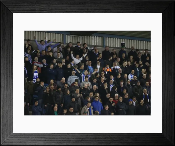 Framed Print : Brighton and Hove Albion Fans in Full Force at Millwall Championship Match, 17th March 2015 Framed Print : Brighton and Hove Albion Fans in Full Force at Millwall Championship Match, 17th March 2015