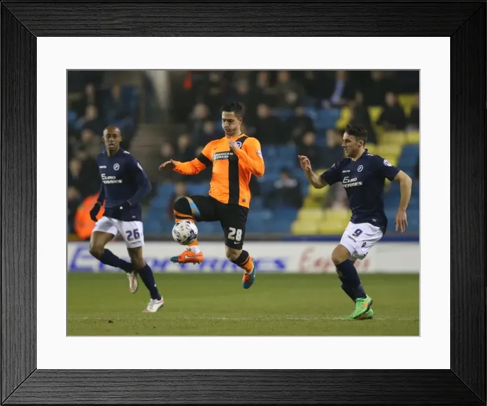 Framed Print : Brighton's Kayal Battles for Possession Against Millwall (17MAR15)