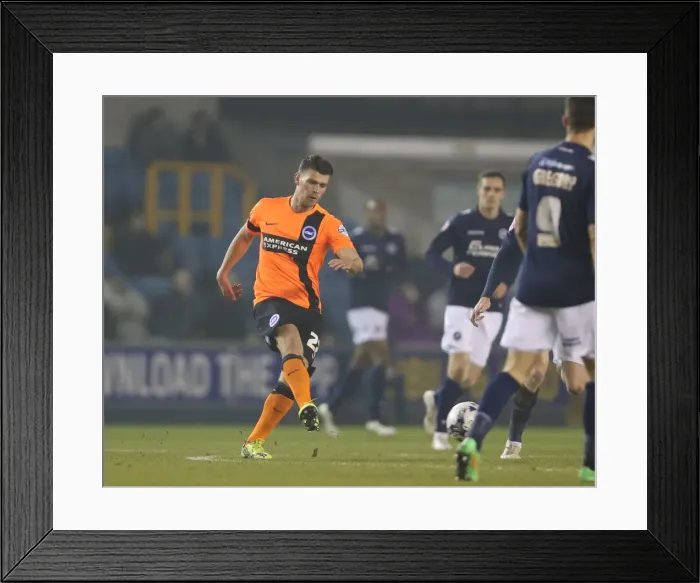Framed Print : Clash at The New Den: Millwall vs. Brighton & Hove Albion, Sky Bet Championship, 17th March 2015