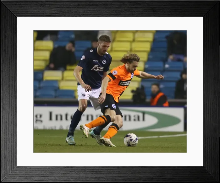 Framed Print : Craig Mackail-Smith in Action: Millwall vs. Brighton and Hove Albion, Sky Bet Championship 2015