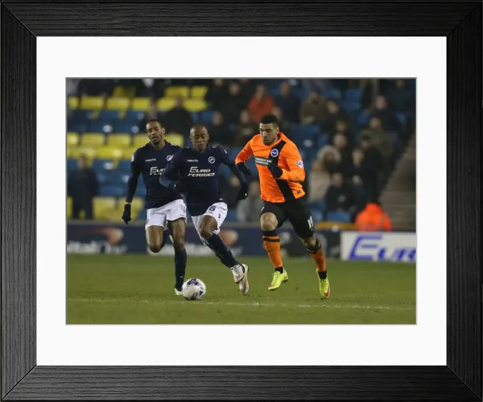 Framed Print : Leon Best in Action: Championship Showdown between Millwall and Brighton & Hove Albion at The New Den (17MAR15) Framed Print : Leon Best in Action: Championship Showdown between Millwall and Brighton & Hove Albion at The New Den (17MAR15)