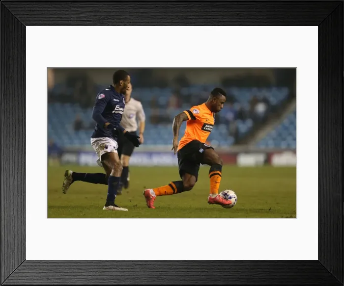 Framed Print : Kazenga LuaLua in Action: Millwall vs. Brighton and Hove Albion, Championship Clash (17MAR15) Framed Print : Kazenga LuaLua in Action: Millwall vs. Brighton and Hove Albion, Championship Clash (17MAR15)