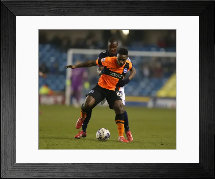 Framed Print : Kazenga LuaLua in Action: Brighton Midfielder Battles it Out in Championship Clash vs. Millwall (17MAR15) Framed Print : Kazenga LuaLua in Action: Brighton Midfielder Battles it Out in Championship Clash vs. Millwall (17MAR15)