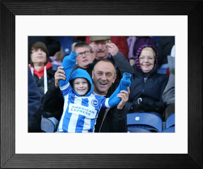Framed Print : Brighton and Hove Albion Fans Unwavering Support at Blackburn Rovers Championship Match, March 2015