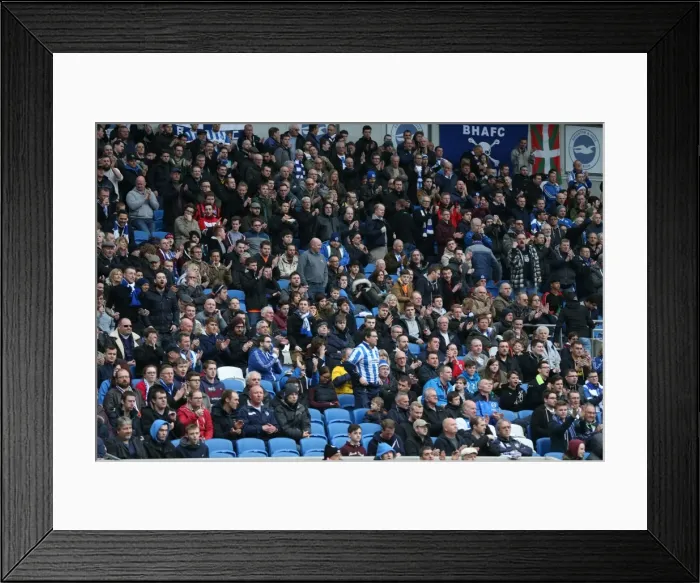 Framed Print : Brighton and Hove Albion Fans in Full Force: A Sea of Colors against Norwich City (3rd April 2015)