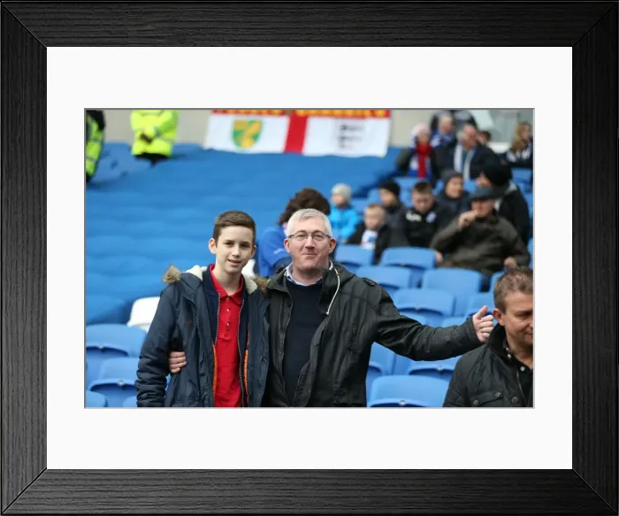 Framed Print : Passionate Clash: Brighton and Hove Albion vs. Norwich City Fans at the American Express Community Stadium (3rd April 2015) Framed Print : Passionate Clash: Brighton and Hove Albion vs. Norwich City Fans at the American Express Community Stadium (3rd April 2015)