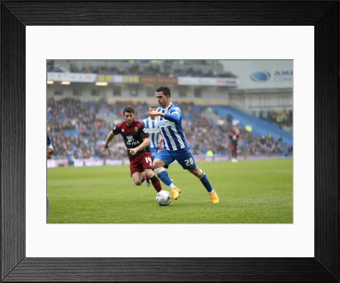 Framed Print : Intense Moment: Beram Kayal Focuses Amidst Championship Clash Between Brighton & Norwich