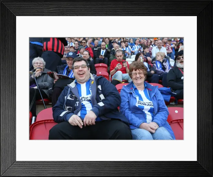 Framed Print : Brighton and Hove Albion Fans in Full Force: Rotherham United vs. Brighton and Hove Albion, April 2015 Framed Print : Brighton and Hove Albion Fans in Full Force: Rotherham United vs. Brighton and Hove Albion, April 2015