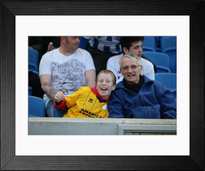 Framed Print : Brighton and Hove Albion Fans in Full Throat at the American Express Community Stadium vs AFC Bournemouth (10APR15) Framed Print : Brighton and Hove Albion Fans in Full Throat at the American Express Community Stadium vs AFC Bournemouth (10APR15)