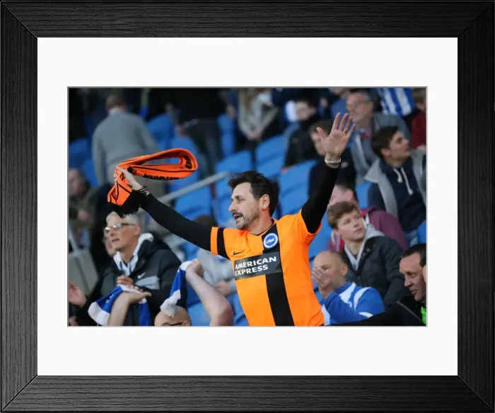 Framed Print : Brighton and Hove Albion FC: Passionate Fans in Action during the Sky Bet Championship Clash vs. AFC Bournemouth (10APR15) Framed Print : Brighton and Hove Albion FC: Passionate Fans in Action during the Sky Bet Championship Clash vs. AFC Bournemouth (10APR15)
