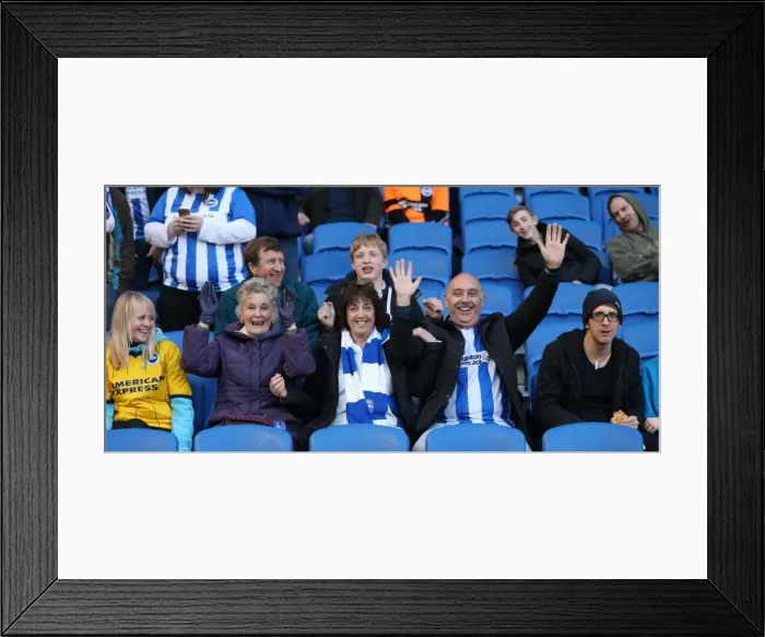 Framed Print : Brighton and Hove Albion FC: Unwavering Support Amidst the AFC Bournemouth Clash, April 2015