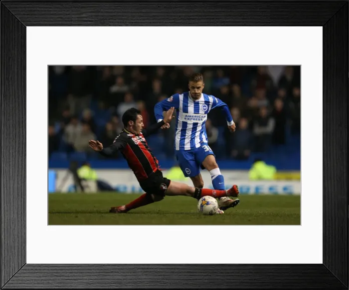 Framed Print : Brighton and Hove Albion vs AFC Bournemouth: Joe Bennett in Action (10APR15)