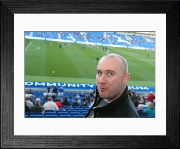 Framed Print : Brighton and Hove Albion Fans in Full Force: Sky Bet Championship Match vs. Huddersfield Town (14 April 2015)