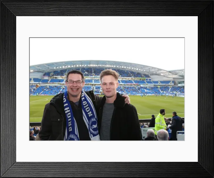 Framed Print : Brighton and Hove Albion Fans in Full Swing: A Sea of Colors against Huddersfield Town (14APR15) Framed Print : Brighton and Hove Albion Fans in Full Swing: A Sea of Colors against Huddersfield Town (14APR15)
