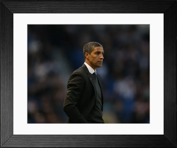 Framed Print : Chris Hughton Leads Brighton and Hove Albion Against Huddersfield Town, 14APR15 Framed Print : Chris Hughton Leads Brighton and Hove Albion Against Huddersfield Town, 14APR15