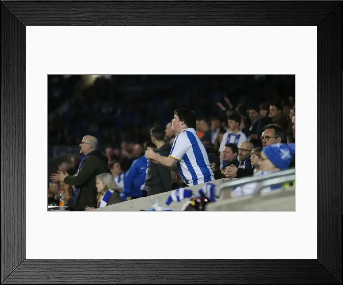 Framed Print : Brighton and Hove Albion Fans in Action during the Sky Bet Championship Match vs. Huddersfield Town (14APR15) Framed Print : Brighton and Hove Albion Fans in Action during the Sky Bet Championship Match vs. Huddersfield Town (14APR15)