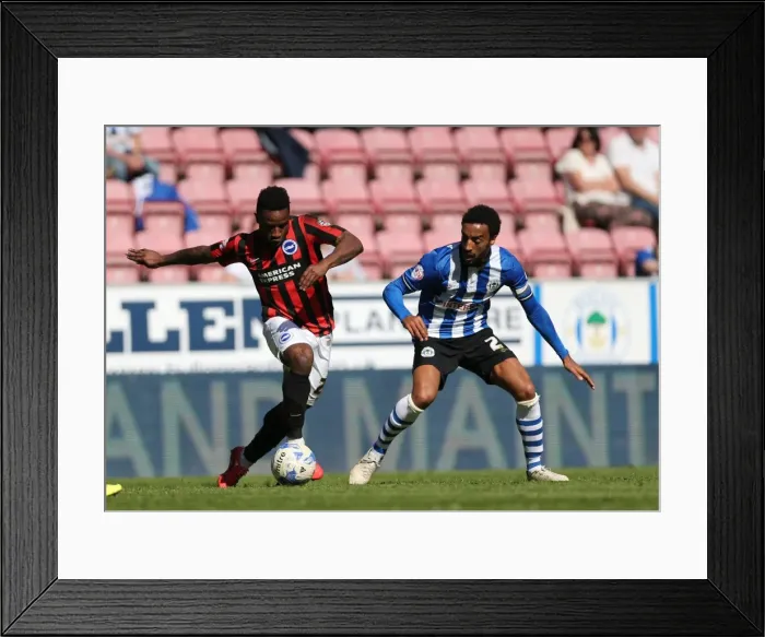 Framed Print : Kazenga LuaLua: In Action for Brighton against Wigan Athletic, Sky Bet Championship, 18th April 2015 Framed Print : Kazenga LuaLua: In Action for Brighton against Wigan Athletic, Sky Bet Championship, 18th April 2015