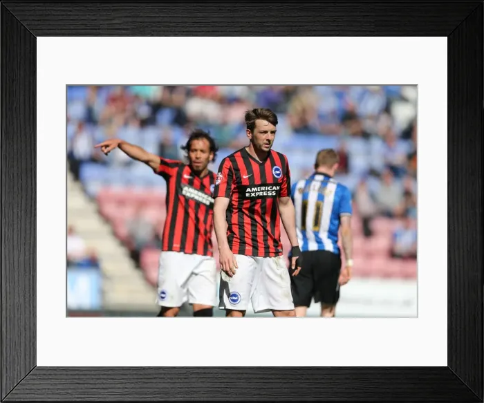 Framed Print : Dale Stephens: Midfield Battle in Wigan Athletic vs. Brighton and Hove Albion, Sky Bet Championship (18th April 2015) Framed Print : Dale Stephens: Midfield Battle in Wigan Athletic vs. Brighton and Hove Albion, Sky Bet Championship (18th April 2015)