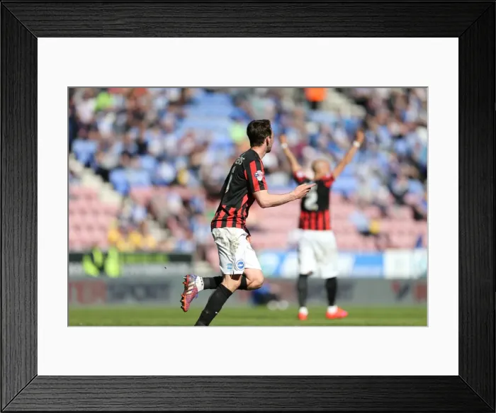Framed Print : Dale Stephens Scores for Brighton in Wigan Championship Clash (18APR15) Framed Print : Dale Stephens Scores for Brighton in Wigan Championship Clash (18APR15)