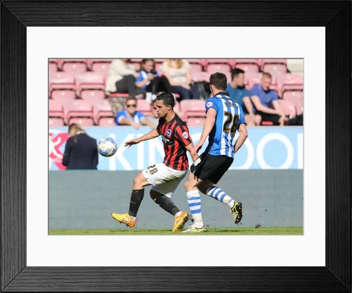 Framed Print : Brighton's Kayal in Action against Wigan in Championship Clash (18APR15) Framed Print : Brighton's Kayal in Action against Wigan in Championship Clash (18APR15)