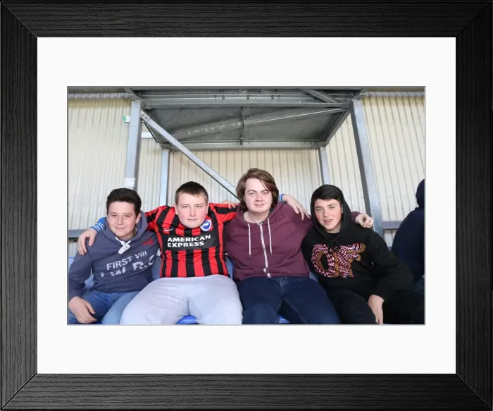 Framed Print : Brighton and Hove Albion Fans Unwavering Support at Wigan Athletic Championship Match, 18th April 2015