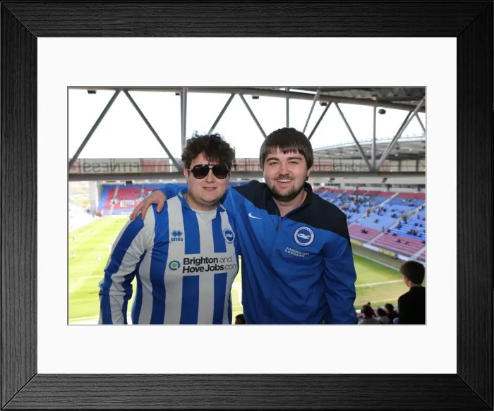 Framed Print : Brighton and Hove Albion Fans in Full Force at Wigan Athletic Championship Clash (18APR15) Framed Print : Brighton and Hove Albion Fans in Full Force at Wigan Athletic Championship Clash (18APR15)