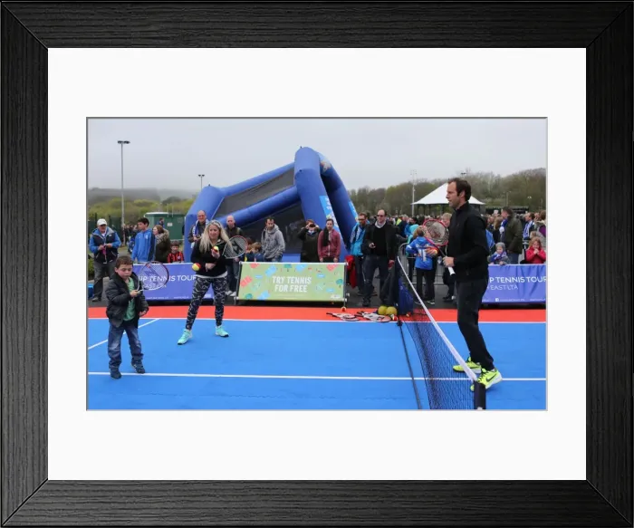 Framed Print : Greg Rusedski's Unexpected Visit to Brighton & Hove Albion's Stadium: A Double Surprise of Tennis and Football Framed Print : Greg Rusedski's Unexpected Visit to Brighton & Hove Albion's Stadium: A Double Surprise of Tennis and Football