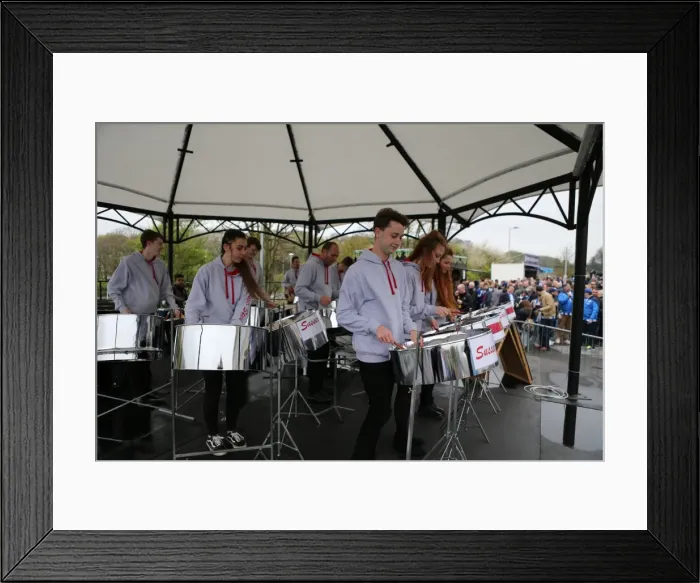 Framed Print : Steel Band Performs at Brighton & Hove Albion vs. Watford: Sky Bet Championship Match (25APR15) Framed Print : Steel Band Performs at Brighton & Hove Albion vs. Watford: Sky Bet Championship Match (25APR15)
