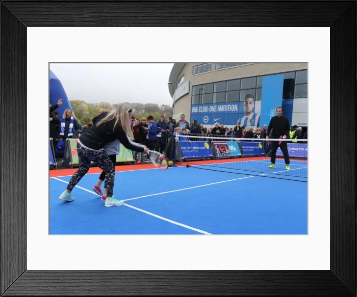 Framed Print : Unexpected Tennis Rivalry: Greg Rusedski Interrupts Brighton & Hove Albion vs. Watford Championship Match (25APR15) Framed Print : Unexpected Tennis Rivalry: Greg Rusedski Interrupts Brighton & Hove Albion vs. Watford Championship Match (25APR15)