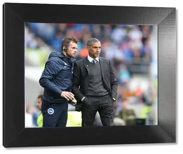 Chris Hughton and Nathan Jones Leading Brighton and Hove Albion Against Watford (25APR15)