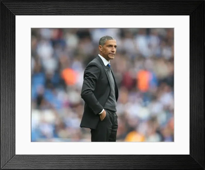 Framed Print : Chris Hughton Focused: Brighton and Hove Albion vs. Watford, Sky Bet Championship (25APR15) Framed Print : Chris Hughton Focused: Brighton and Hove Albion vs. Watford, Sky Bet Championship (25APR15)