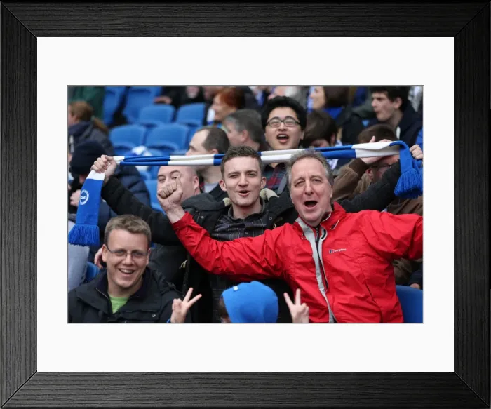 Framed Print : Passionate Clash: Brighton & Hove Albion vs. Watford Fans at the American Express Community Stadium (2015) Framed Print : Passionate Clash: Brighton & Hove Albion vs. Watford Fans at the American Express Community Stadium (2015)